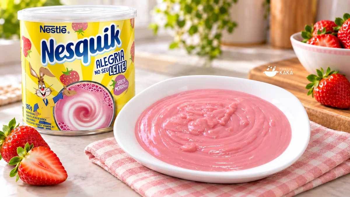 Cobertura de Morango com Nesquik Cremosa para Bolos