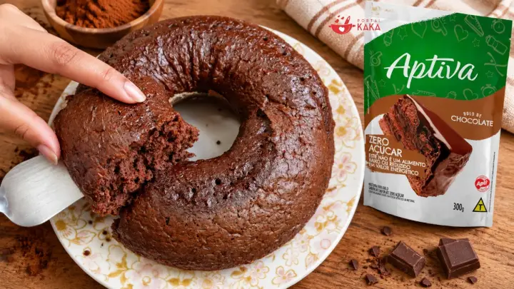 Bolo de Chocolate Zero Açúcar Aptiva Fofinho